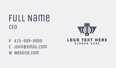 Piston Wings Mechanic Business Card Image Preview