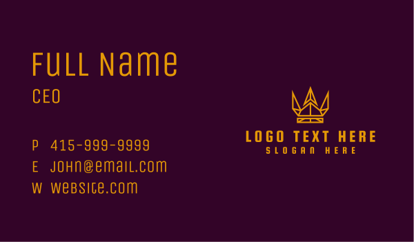Abstract Golden Crown Business Card Design Image Preview