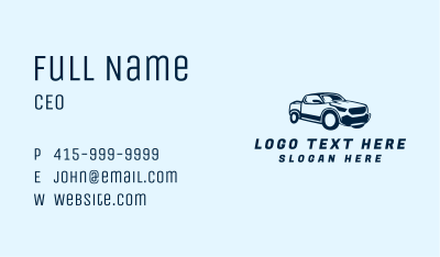 Blue Pickup Truck Business Card Image Preview