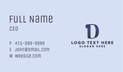 Ribbon Letter D Business Card Image Preview