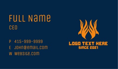 Orange Phoenix Flame  Business Card Image Preview