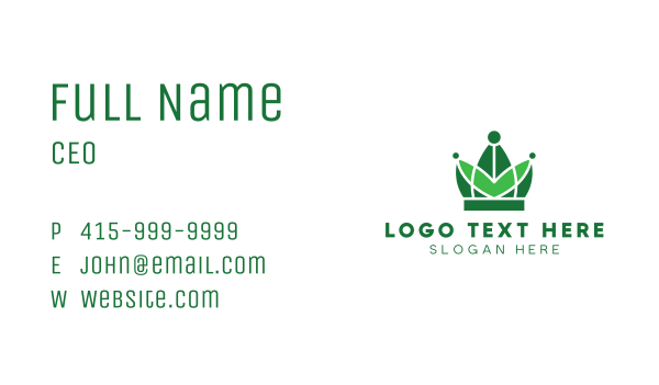 Green Nature Tiara Business Card Design Image Preview