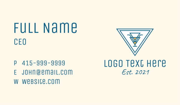Triangle Bar Sign Business Card Design Image Preview