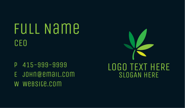 Weed Leaf Therapy Business Card Design Image Preview