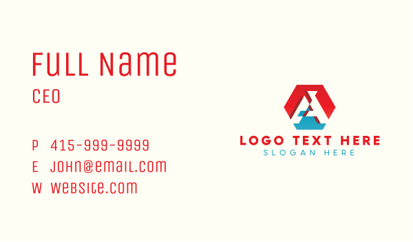 Hexagon Tech Letter A Business Card Design Image Preview