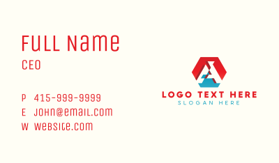 Hexagon Tech Letter A Business Card Image Preview