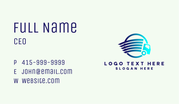 Fast Logistics Truck Business Card Design Image Preview