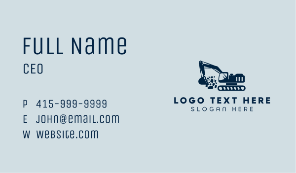 Industrial Contractor Excavator Business Card Design Image Preview