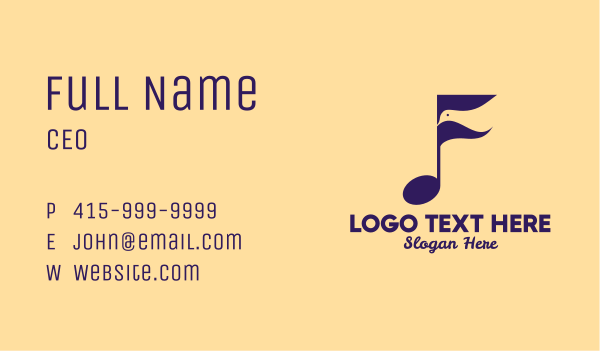 Bird Song Music  Business Card Design Image Preview