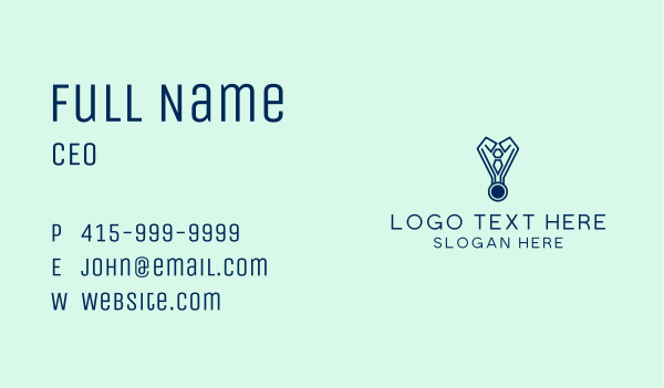 Modern Blue Medal  Business Card Design Image Preview