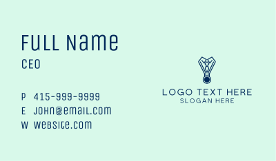 Modern Blue Medal  Business Card Image Preview