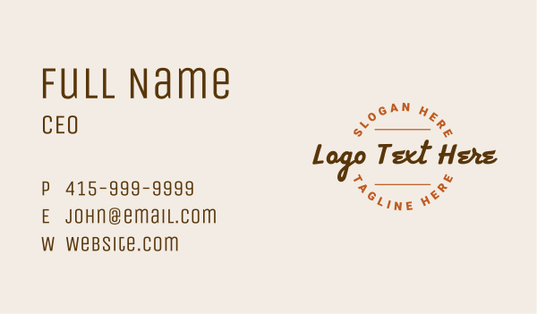Casual Brand Wordmark Business Card Design Image Preview