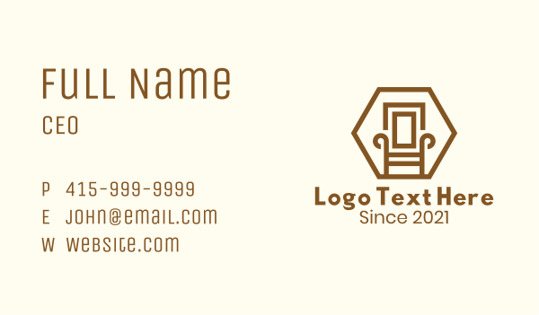 Wooden Armchair Furniture Business Card Design Image Preview