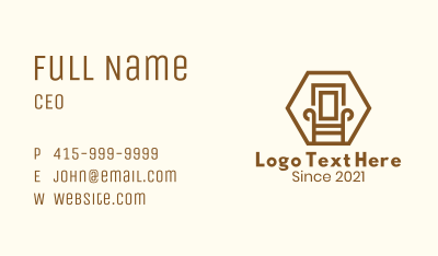 Wooden Armchair Furniture Business Card Image Preview