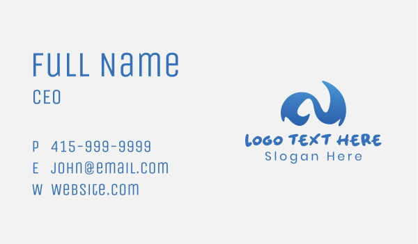 Abstract Blue Wave Business Card Design Image Preview