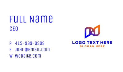 Gradient App Letter N Business Card Image Preview