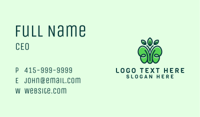 Organic Green Butterfly Business Card Image Preview