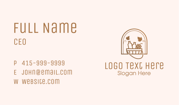 Wine Bottle Grape Bucket Business Card Design Image Preview