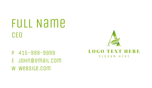 Natural Serif Letter A Business Card Design Image Preview
