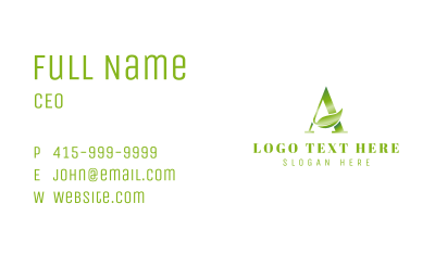 Natural Serif Letter A Business Card Image Preview