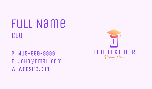 Mobile Phone Graduation Cap Business Card Design Image Preview