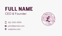 Pink Feminine Brand Letter Business Card Design