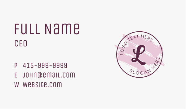 Pink Feminine Brand Letter Business Card Design Image Preview