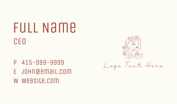 Floral Woman Deity  Business Card Design Image Preview