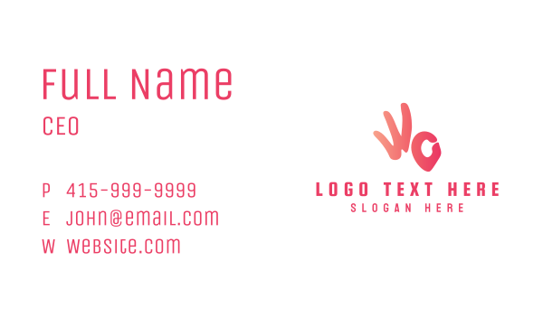 Pink Hand Letter WC Business Card Design Image Preview