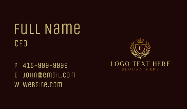 Royal Crest Crown Business Card Design Image Preview