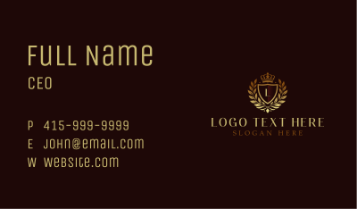 Royal Crest Crown Business Card Image Preview