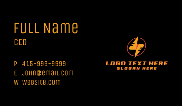 Lightning Charge Electric Business Card Design Image Preview