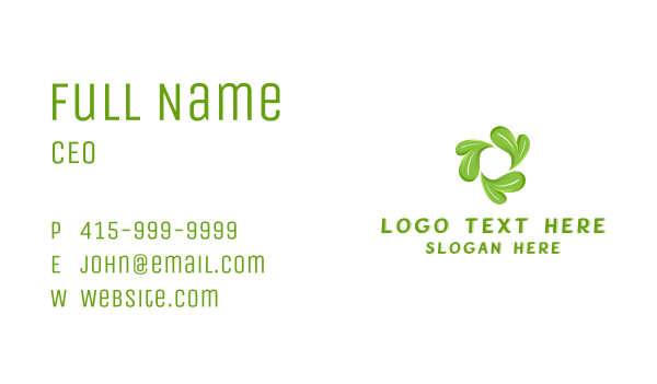 Recycle Herbal Leaves Business Card Design Image Preview