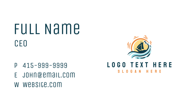 Boat Beach Summer  Business Card Design Image Preview