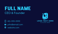 Blue Digital Box Letter O Business Card Preview