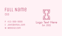 Pink Outline Hourglass  Business Card Image Preview