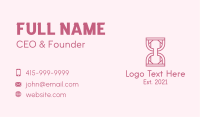 Pink Outline Hourglass  Business Card Image Preview