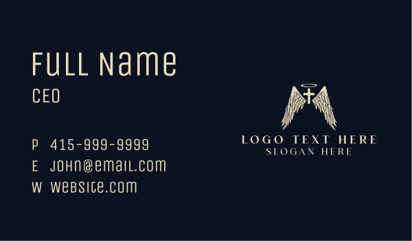 Cross Halo Wings Business Card Design Image Preview