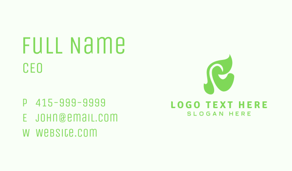 Green Seedling Letter C Business Card Design Image Preview