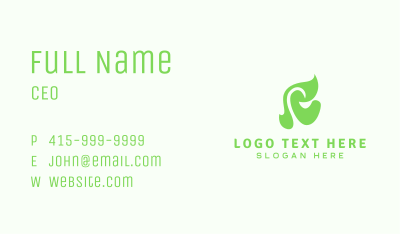 Green Seedling Letter C Business Card Image Preview
