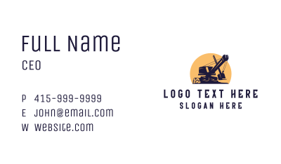 Backhoe Construction Machinery Business Card Image Preview