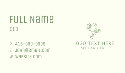 Floral Green Letter G Business Card Image Preview