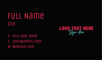Neon Sign Business Business Card Image Preview