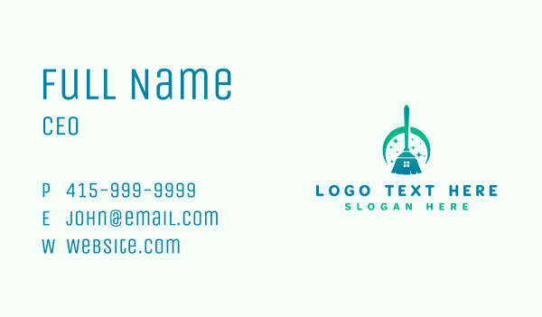 Broom House Cleaner Business Card Design Image Preview