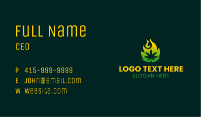 Burning Cannabis Leaf Business Card Image Preview