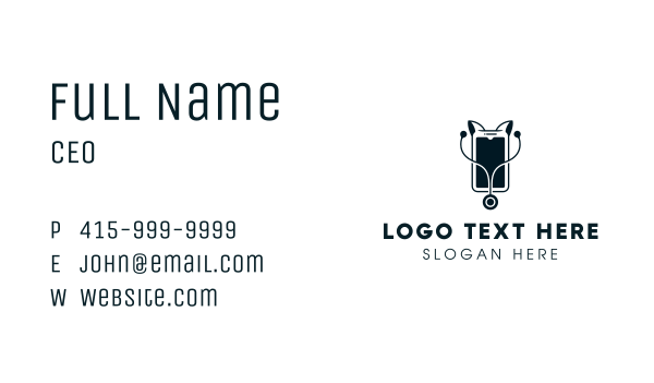 Pet Veterinary Smartphone Business Card Design Image Preview