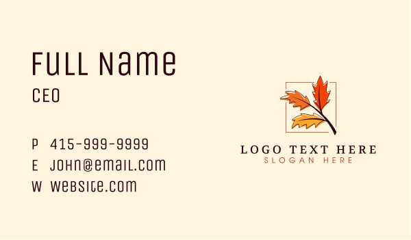 Autumn Season Leaves Business Card Design Image Preview