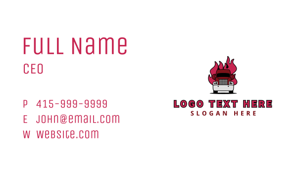 Blazing Freight Truck Business Card Design Image Preview