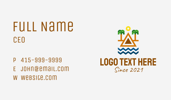Tropical Island Outline  Business Card Design Image Preview