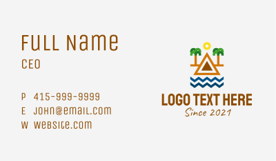 Tropical Island Outline  Business Card Image Preview